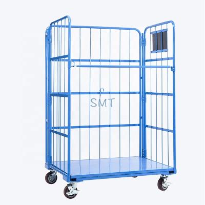 China Easy Transport Wholesale Warehouse Logistics Wire Mesh Storage Cage Roll Container for sale