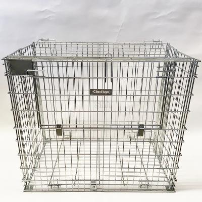 China Save Space Folding Bulk Storage Metal Wire Mesh Collapsible Container Ball Storage Container for sale