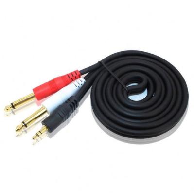 China COMPUTER 3.5mm Jack to 2*6.35mm Jack Aux Audio Cable Male to Male audio cable for sale