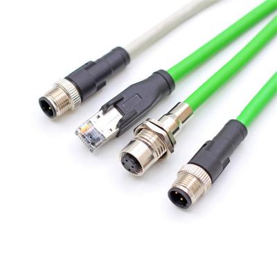 China Computer / Wiring / Multimedia System Waterproof M12 D Coding to RJ45 Patch Cable Ethernet Industry RJ45 to M12 Connector Cable for sale