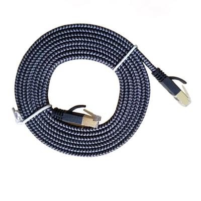 China Computer/Wiring/Cat System Flat Flat 6 Lan Wire Patch Cord Cable Braided CAT 7 Ethernet RJ45 CAT7 Multimedia Braided Cat6 for sale