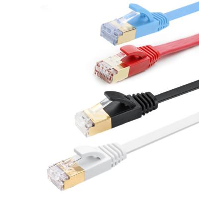 China Cat7 Conductor CAT 7 Ethernet RJ45 Copper Cable Pure Copper Ethernet Network Gold Plated Shielded Patch Cord for sale