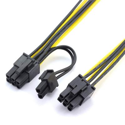 China COMPUTER Extension Cable PCIe 6 Pin Male To 8 (6+2) Pin Male Powered GPU Video Card Cable For Computer Use for sale