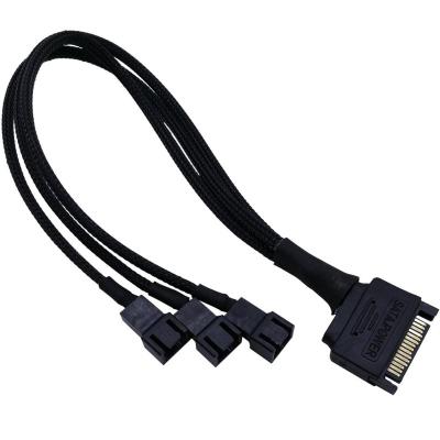 China Sata Power Cable Computer Braided Sata Y Splitter Adapter To Fan PWM Extension Cable for sale