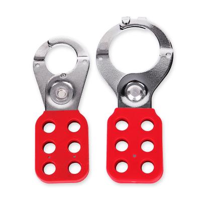 China Steel Red Nylon Coated Grip Group Lockout Latches With Box Hang Six 6 Hole Padlocks for sale