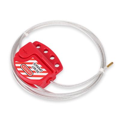 China Tag Lock Adjustable Red Adjustable Cable System With Diameter 4mm Length 2m PVC Coated Steel Cable for sale