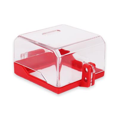 China ABS and Acrylic Transparent Plastic Wall Switch Cover Security Lockout Device Lock Box with Glue Fixed for sale