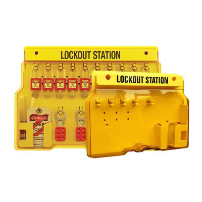 China Polycarbonate PC Master Lock Covered Padlock Station Unifilled Lockout Station LOTO Panels for sale