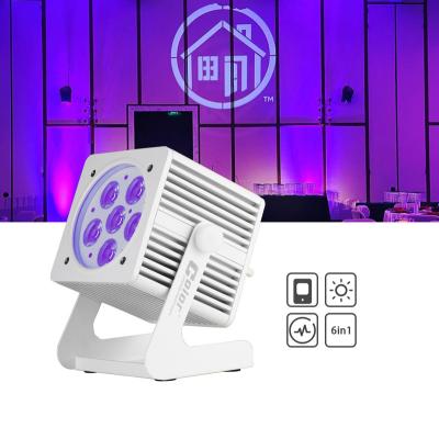 China Garden wedding led uplight 6x18w RGBWA+UV 6 in 1 led par lights battery operated and wireless remote control for sale