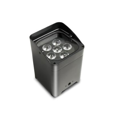 China Mini Battery Uplight indoor wedding led wireless 6*18W RGBWAUV 6in1 DMX home party with white case dmx for sale