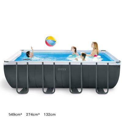 China Water Games Mobile Water Playset Swimming Pool Large Steel Pipe Support Pool PVC Membrane Pool for sale