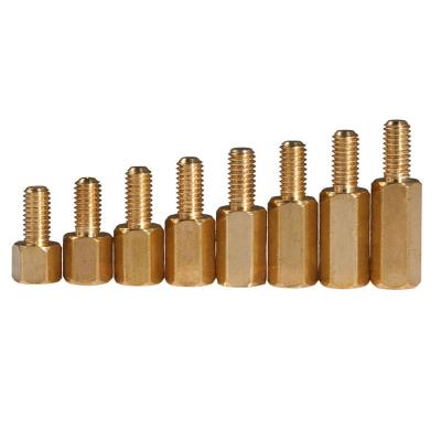 China ZINC M3 Hex Spacer Copper Column Support Brass Threaded Double Ring Nut For PCB Board for sale