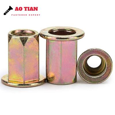 China Factory Price Stainless Steel Full Flat Hex Body Galvanized Head Rivet Nut For Sheet Matel for sale