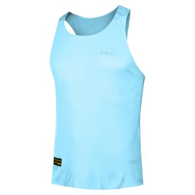 China Marathon QUICK DRY Hot Selling Running Tank Top For Men Exercise Quick Gym Singlet Polyester Workout Vest Contrast Color for sale