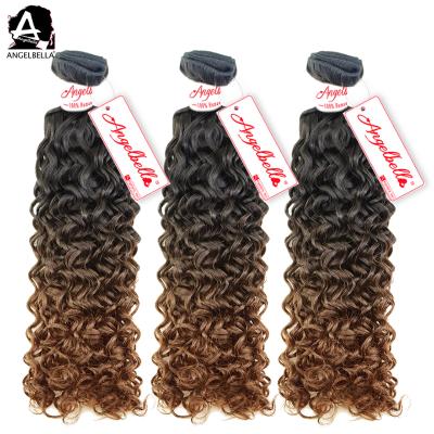 China Overnight Shipping Jerry Curl Hair Angelbella Peruvian Hair Jerry Curly Weave Bundles Two Tone Ombre Colored Peruvian Curly for sale