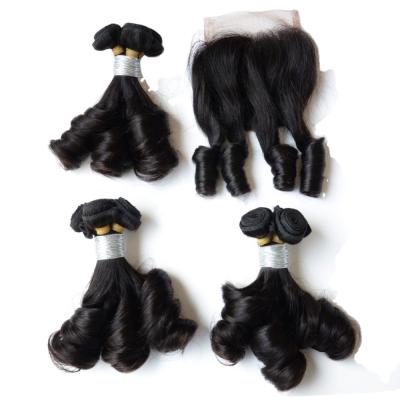 China Funmi Hair Angelbella Funmi Egg Loop Funmi Hair Bundles With Aunt Hair Vendors Funmi Hair Unprocessed Closure Extensions for sale