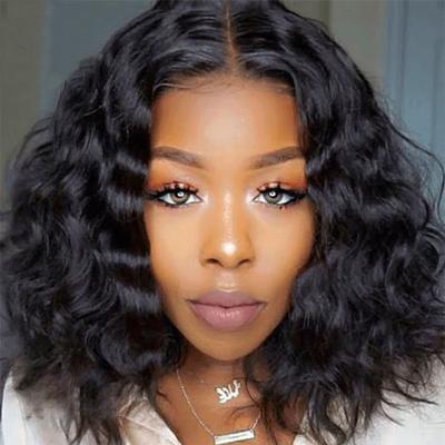 China HD Brazilian Short Curly Hair Transparent Curly Hair Lace Front Wig Water Wave Water Wave Wig Soft Thick Smooth Soft Water Wave Lace Front Wig for sale