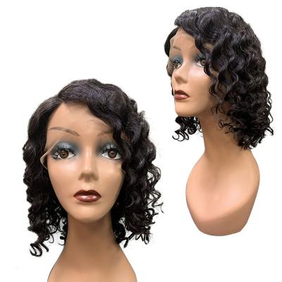 China 100% Lace Front Wig Barely Shedding Thick Smooth Soft Lace Front Human Hair Wigs Brazilian Curly Transparent Hair Lace Front Wigs For Color Women Wholesale Wigs for sale