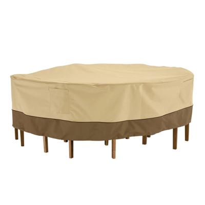 China High Quality Durable Outdoor Furniture Cover Waterproof 600D Oxford Round Patio Table Cover for sale