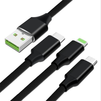 China Hot Selling Speed ​​SIPU Fast Charging 3 in 1 Data USB Cable For iPhone USB Fast Charging Nylon Type C for sale