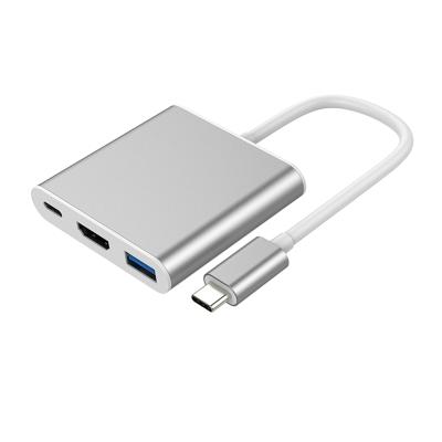 China SIPU Aluminum 3in1 USB Hub High Speed ​​Type c to HDTV Adapter Converter for Macbook for sale