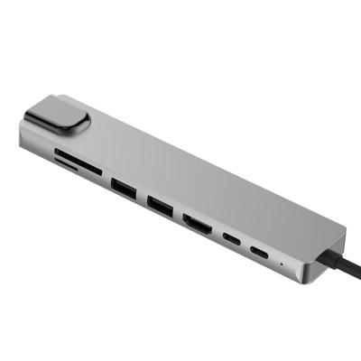 China Computer SIPU 8 in-1 USB-C Mobile Devices .desk to USB 3.0 4K RJ45 Video Adapter Adapter Type-C HUB Multifunctional for sale