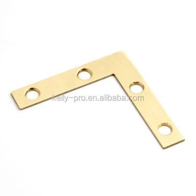 China Designed For Small Chests Brass Flat Corner Brace Angle Plate L Shape Brass Flat Corner Brace for sale