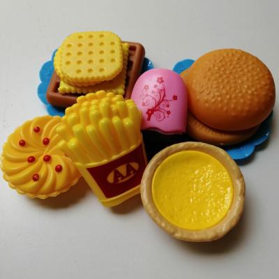 China Plastic Kids Pretend Play Kitchen Food Food Toy Restaurant Hamburger Cut Toy Plastic Set for sale