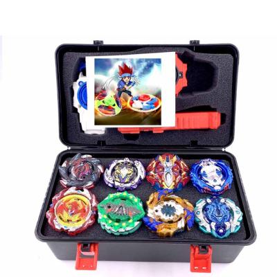 China Alloy+Plastic Metal Battle Splinter Storage Box Set B113 B125 B120 B118 B117 B121 B122 B128 Spin Top With Launcher for sale