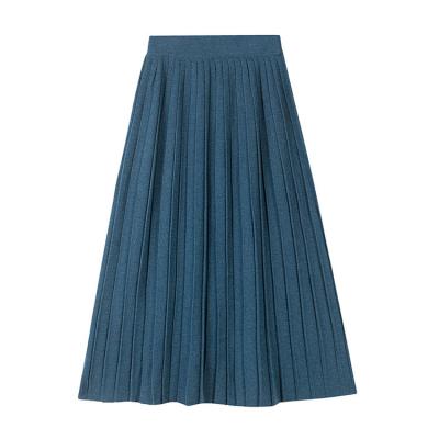 China Autumn And Winter Elegant Anti-Static A-Line Knit Skirt Long Over - The Knee Knitted Dress For Women for sale