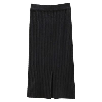 China Anti-Static High Waist Winter Stylish A Line Knit Ladies Long Over - The Knee Skirt for sale