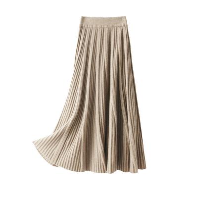 China Custom Anti-wrinkle hot sale new design 100% cashmere skirt women dress long pleated skirt for sale