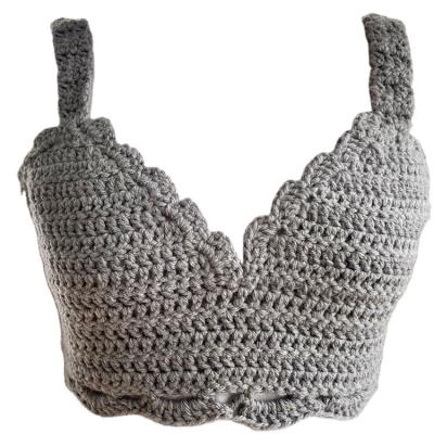 China Custom Sexy Crochet Women's Bralette Backless Beachwear One Piece Underwear Non-adjusted Straps for sale