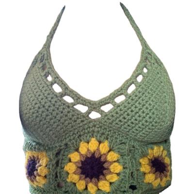 China Custom Women's Sexy Underwear One Piece And Bra Hook Sunflower Non-adjusted Straps for sale