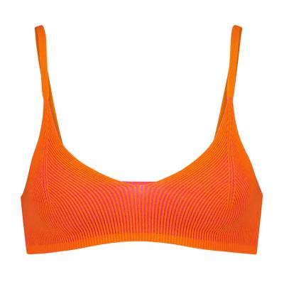 China High Quality Underwear One Piece And Two Piece Bra Frozen Orange Non-adjusted Straps For Women for sale