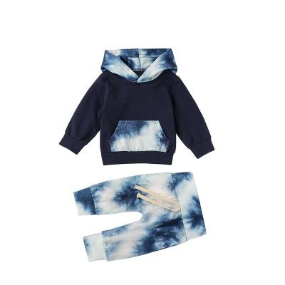 China Tie Dye OEM Baby Boys Casual Dress Set Outfits Organic Toddler Contton Kids Boys Clothes Sets for sale