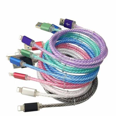 China Promotion cell phone OEM types led usb cable, wholesale cheap usb data and charging cable with led light for sale