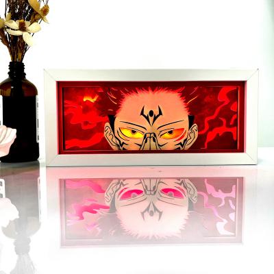 China Europe 14 Designs Framed 3D Paper Cut Carving Lamp Cartoon Character Anime Figure Paper LED Light Box Night Light for sale