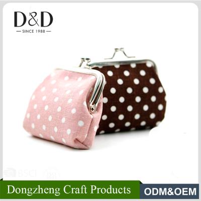 China Other D&D Portable Mini Bag Polyester Coin Purse With Metal Clasp Frame for sale