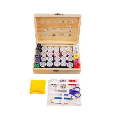 China D&D DIY 175pcs Wooden Box Organizer Sewing Kit With Sewing Parts Promotional Viable Gift for sale