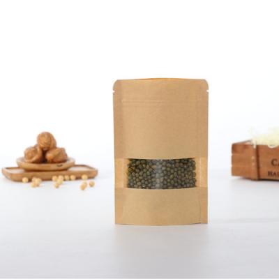 China Innovative New Materials Product Recycled Brown Kraft Paper Waterproof Clear Food Bag for sale