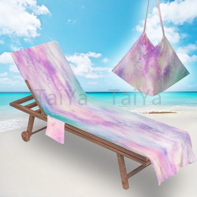 China Kids Safe Rainbow Beach Towel Tied Dyed Chair Covers Portable Hawaiian Lounge Chair Cover Waist Color Beach Chair Cover for sale