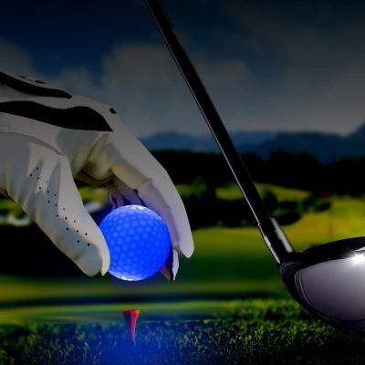 China Golf Play 2023 Colorful Custom Sports LED Night Super Bright Golf Balls Glowing In The Dark Long Lasting Led Flashing Light Up Golf Ball for sale