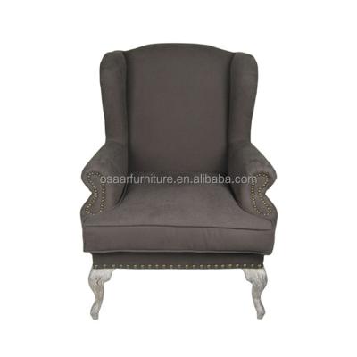 China American Country Furniture Wing Back Living Room Vintage Fabric Wingback Chairs for sale