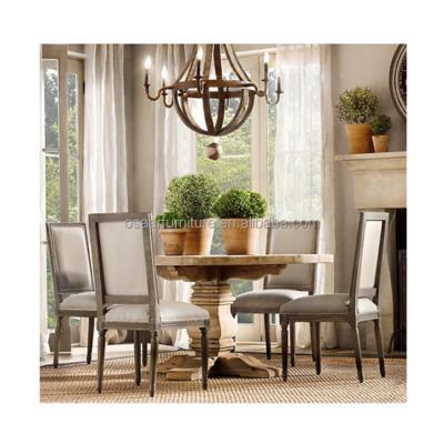 China For 4 Chairs Antique Style Dining Room Furniture French Wooden Round Dining Table Set 4 Chairs for sale