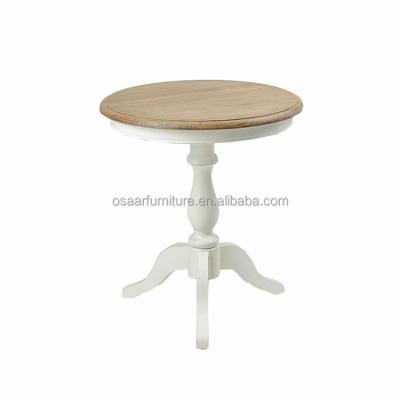 China Top Classic French Antique Round Table Country Style Small White Coffee Table for sale