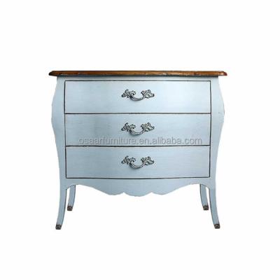 China With Three Drawers French Provincial Bedroom Furniture Antique White Bedside Table for sale