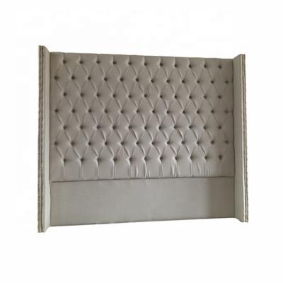 China French Style Embellished Stud King Embellished Button Deep Size Fabric Headboard for sale