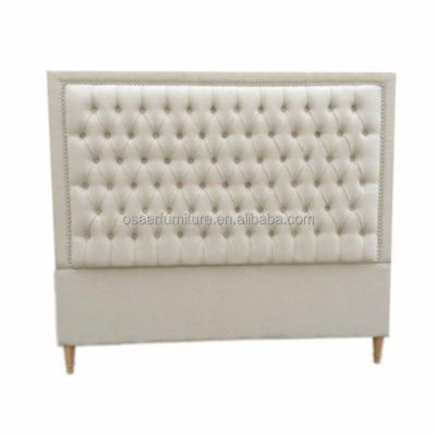 China Contemporary French Tufted White Velvet Bedroom Furniture Tufted Headboard for sale