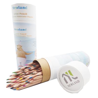 China Basswood Ready To Ship Newland 48 Triangle Water Color Pencil Set In Tube Pack for sale